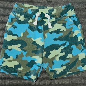Camouflage Print Shorts with Drawstring